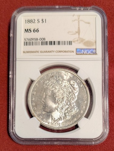 1882 morgan silver dollar ms - 1882-s,